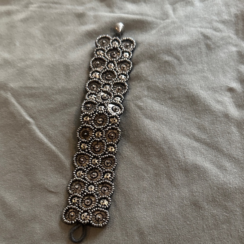 Elegant Silver and Black Bracelet